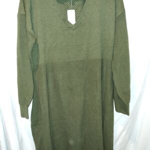 Christopher & Banks Forest Green V-Neck Sweater